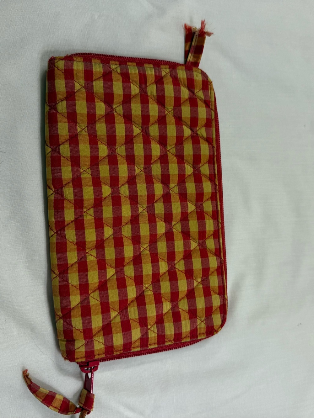 Vera Bradley Red and Yellow Quilted Zip Wallet